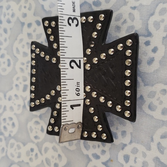 Leather Buckle Cross Western Buckle Studded Leather Buckle Buckle for Belt Buckl - Picture 8 of 9